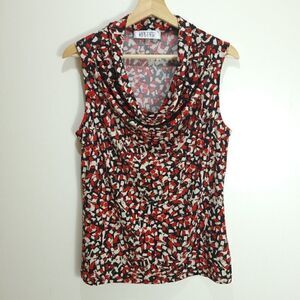 NWOT Kasper NY Abstract Drape Neck Art Top